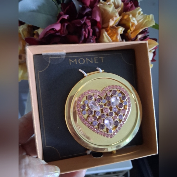 Monet Double Mirror Rhinestone Compact - Picture 1 of 4